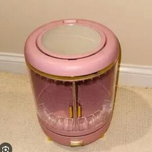 Oasis Pink and Yellow Rotating Makeup Brush Organizer